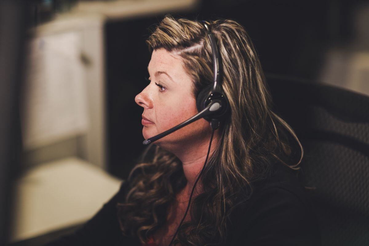 Sonitrol Employee listening to audio clips