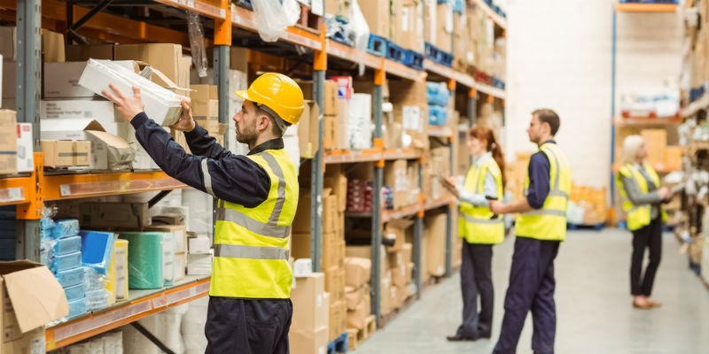 Workers in warehouse