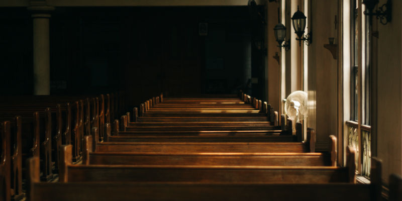 The interior of a church