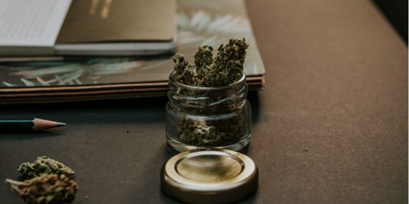 Marijuana on table