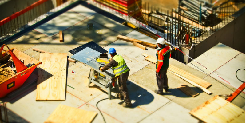 Workers on a construction site