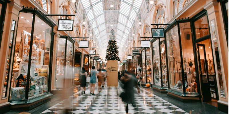 Shopping during Christmas season