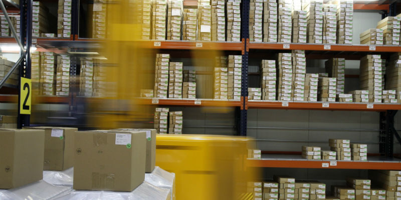 Warehouse with stocked inventory 