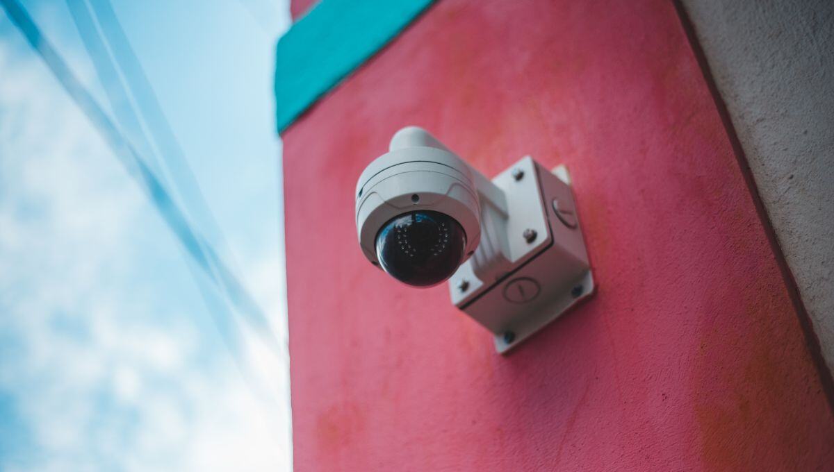 CCTV camera on building