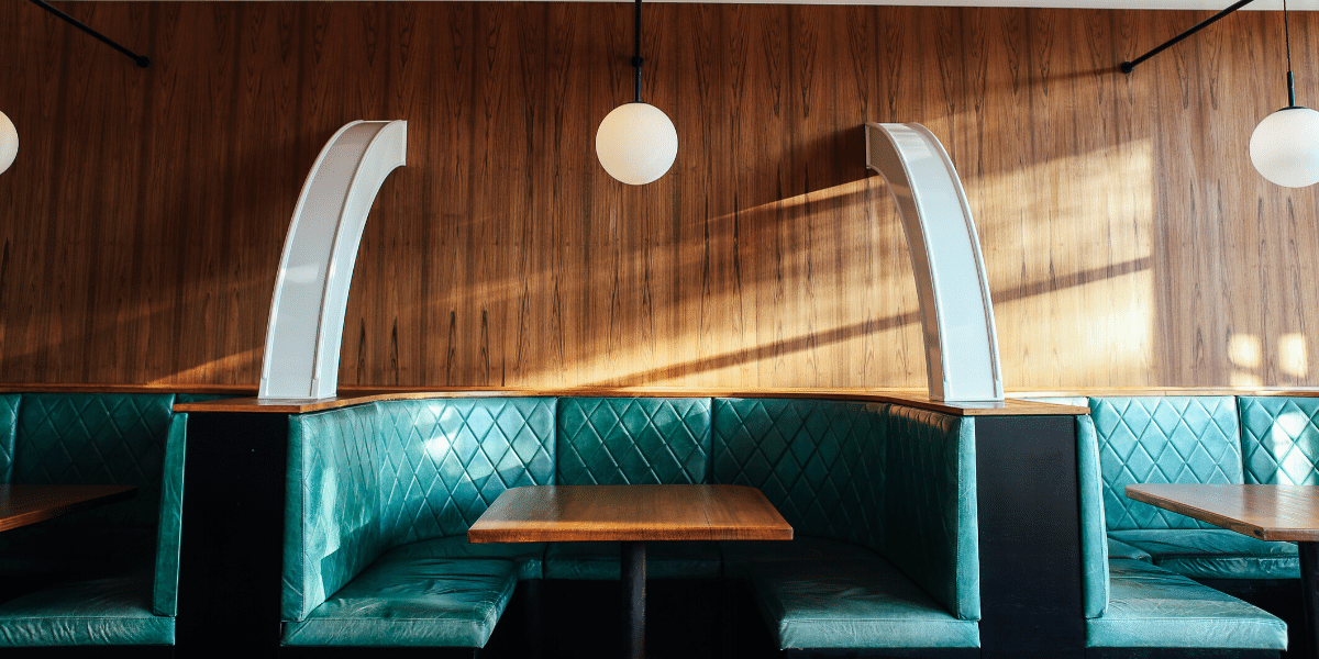 Empty restaurant tables while it is closed